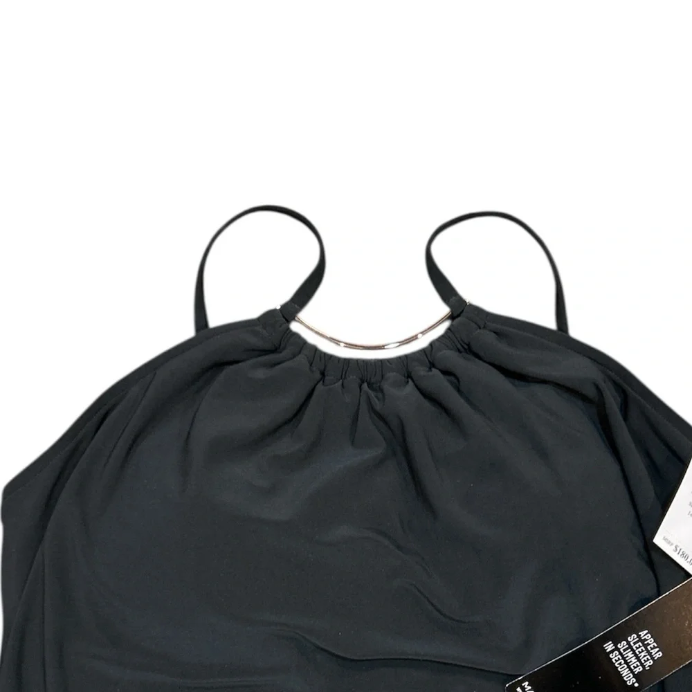 Magicsuit‎ Women’s Size 14 Halo Effect Goldie One-Piece Swim Romper Black NWT